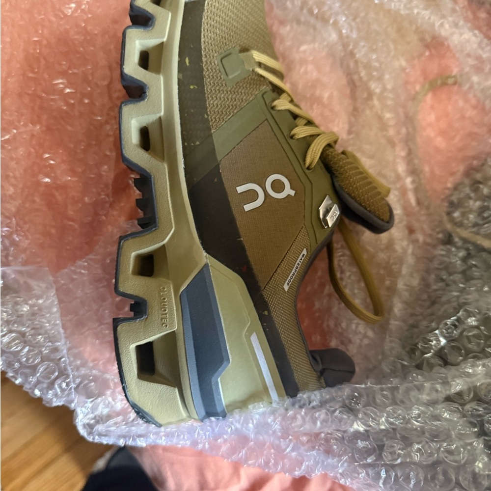 On Running Olive and Gray Sneakers